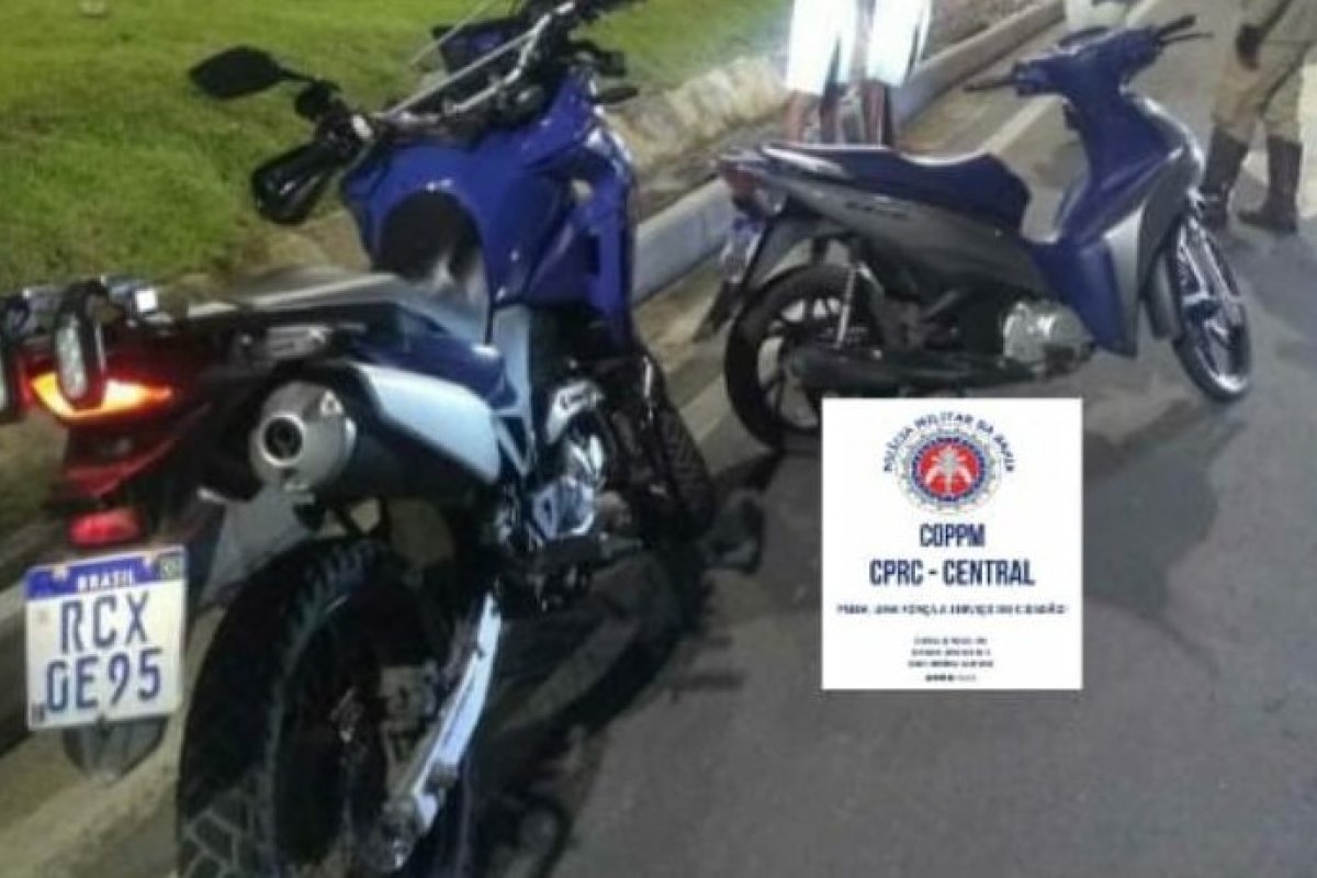 [PM prende dois adolescentes e recupera moto roubada em Sussuarana]