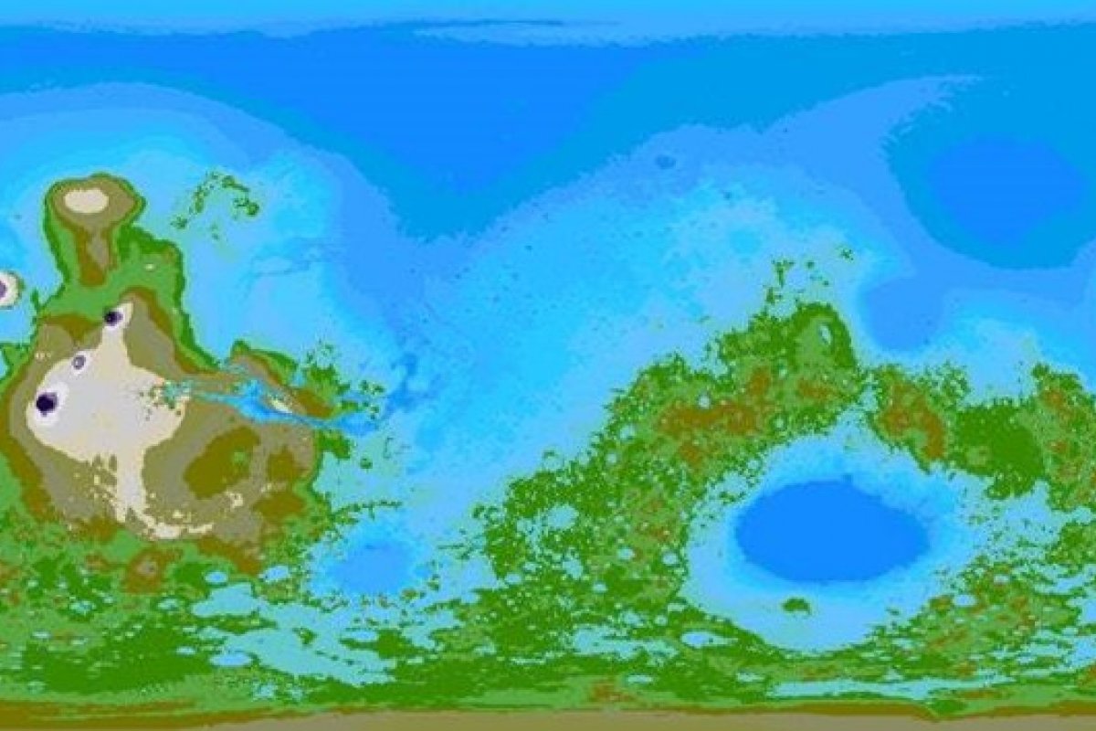 [Estudante desenvolve mapa de como Marte seria se tivesse oceanos como os da Terra]