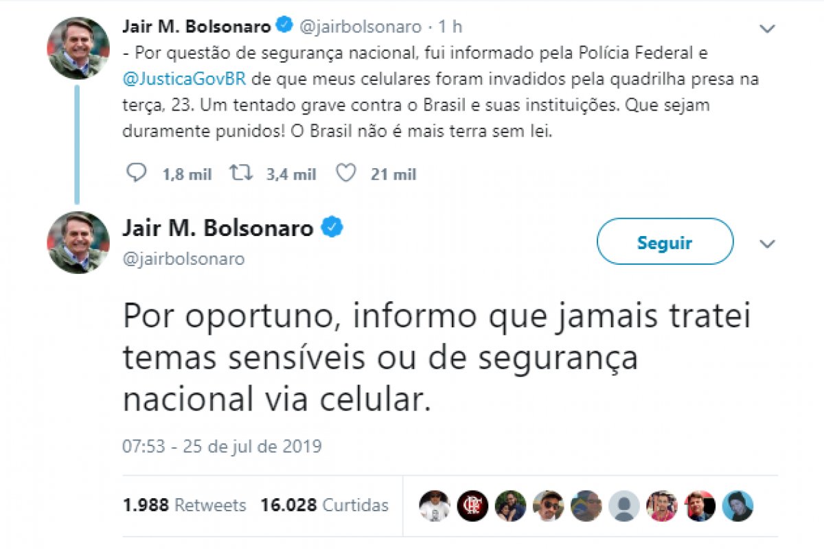 [Presidente diz que ação de hackers é atentado grave contra o Brasil]