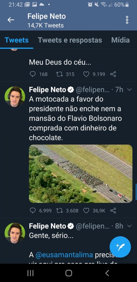 [Felipe Neto posta fake news sobre 